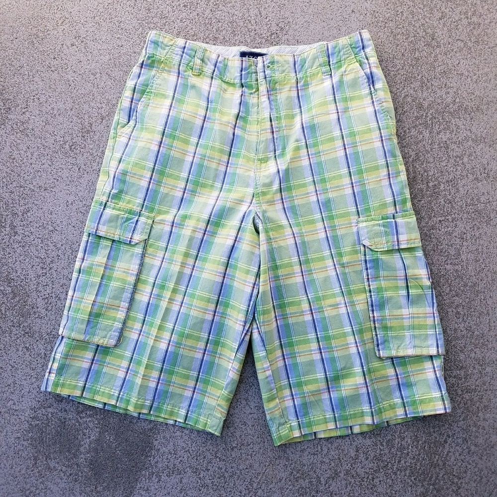 Izod Teen Boys Plaid Shorts Size 16